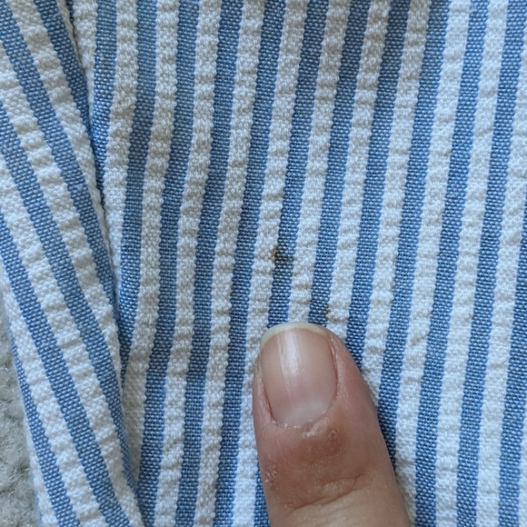 VTG Norma Kamali blue and white pinstripe seersucker blazer size large - Picture 10 of 11